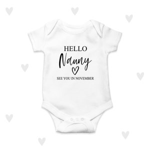 Grandma Baby Announcement Nanny Granny Baby Grow Personalised
