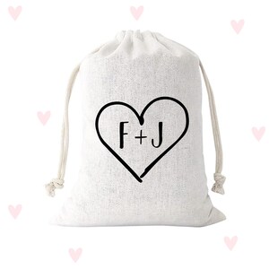Personalized Couples Gift Bag: Anniversary, Wedding, Engagement - Cotton