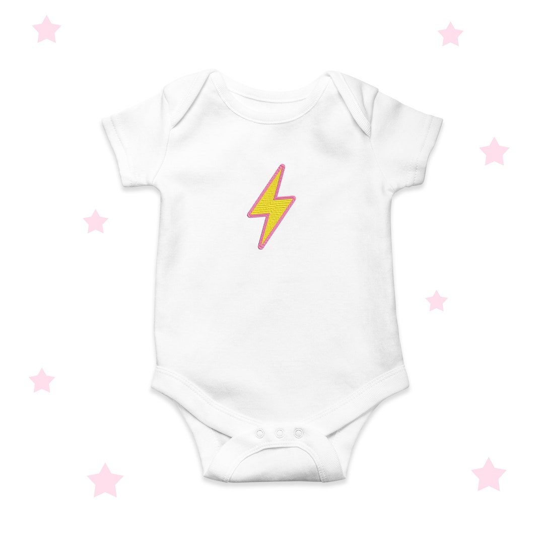 Lightning Bolt Baby Onesie Clothing Baby Gifts Personalised Baby Shower