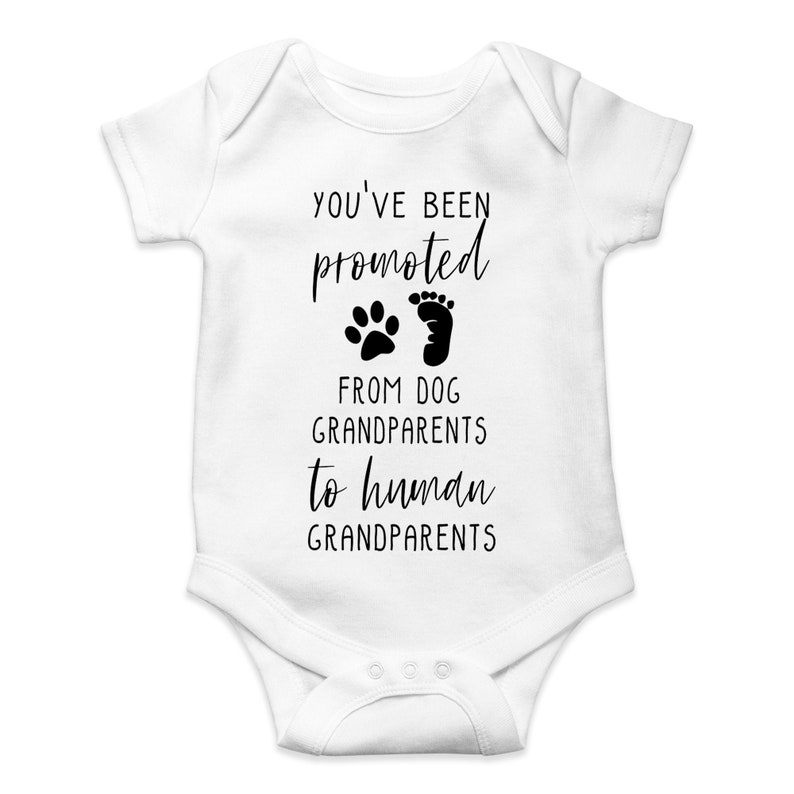 Dog Grandparents Baby Announcement Baby Grow Personalised 