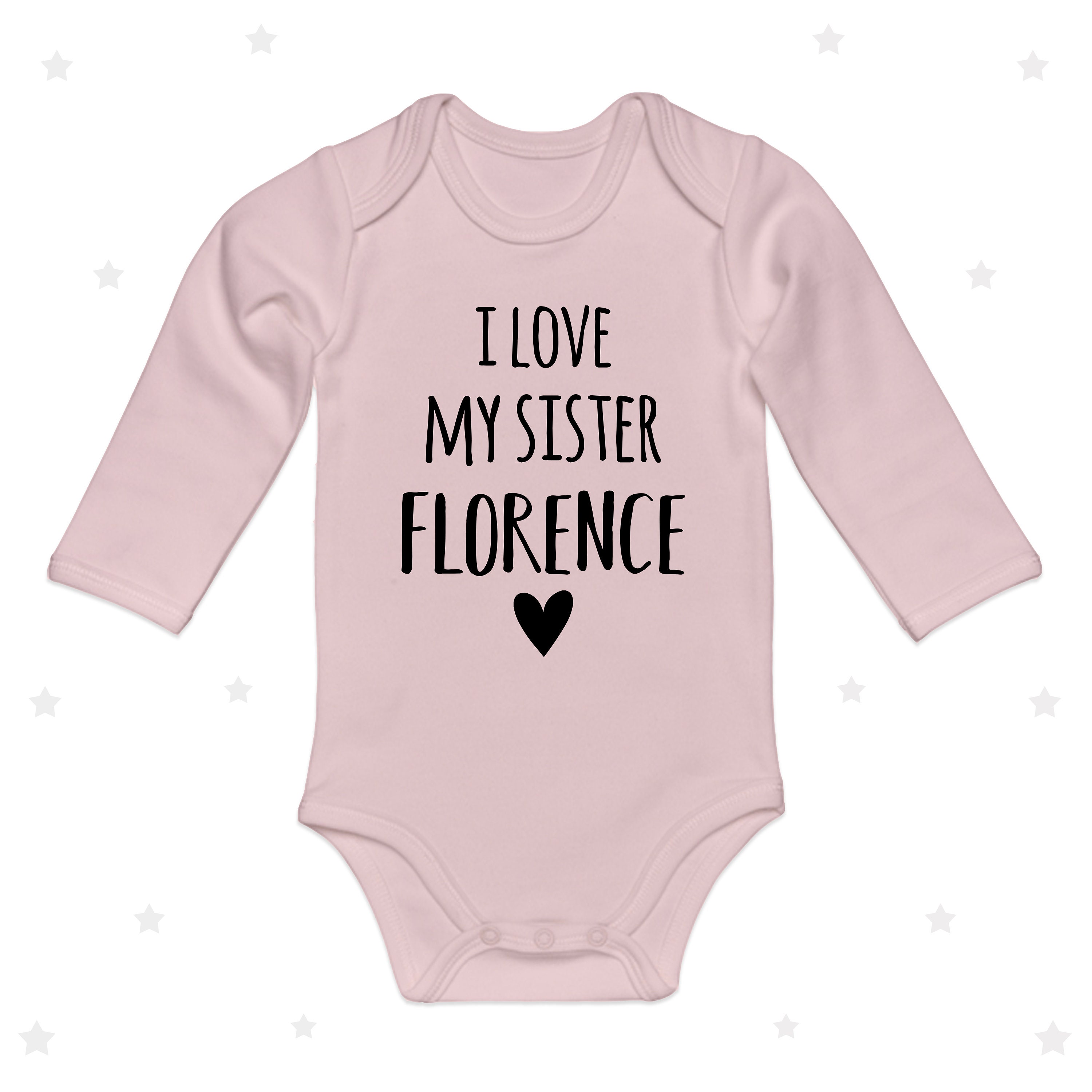 I love my sister personalized longsleeve baby grow new baby | Etsy