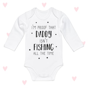 Fishing Daddy Baby Grow Fisher Dad Gifts Funny Baby Shower Gifts Boys Girls Long sleeve