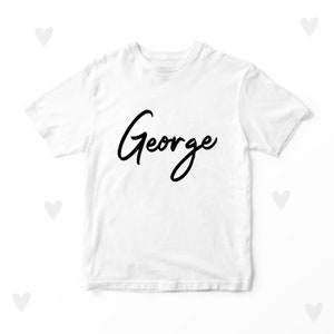 Personalized Kids Name T-shirt Custom Any Name Cute Children&#39;s Clothing White Pink Blue Navy Black