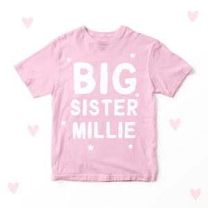Big Sister T-shirt Baby Announcement Baby Shower Gifts Personalised