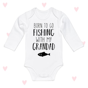 Grandad Fishing Baby Grow Boys Girls Long Sleeve Baby Shower Fisherman gifts