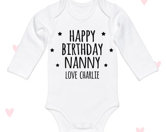 Grandma Birthday Baby Grow Long Sleeve Party Outfit