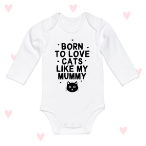Body de bebé con diseño de mamá de gatos, manga larga, bonitos regalos personalizados para baby shower, niños y niñas