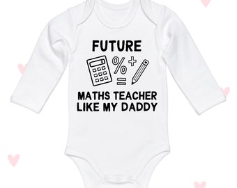 Body de bebé para profesor de matemáticas, regalo para mamá y papá, manga larga personalizada para recién nacidos