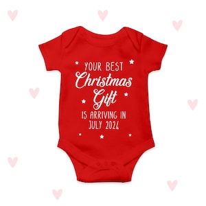 Kerstdag Babyaankondiging Grootouders Baby Grow Aangepast