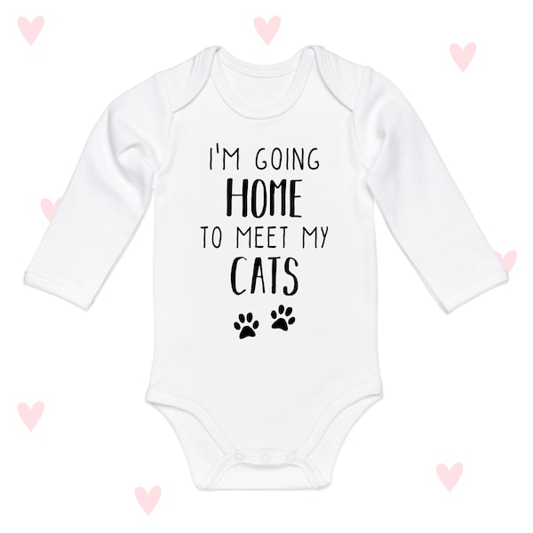 Meet my Cats Baby Grow Going Home Hospital Outfit Newborn Baby Shower Gifts