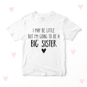 Big Sister Announcement T-shirt Baby Gifts Pregnancy Reveal Baby Shower Outfit