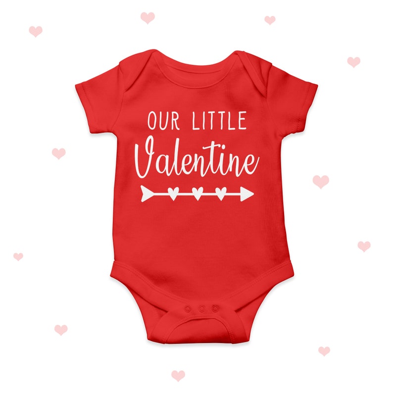 Our little valentine cute red babygrow onesie baby girl baby boy
