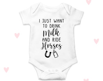 Horse Baby Grow Baby Shower Gifts Pony Horse Riding with Mummy