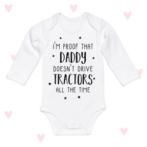 Body de bebé Tractor Daddy de manga larga para niños y niñas, regalo de granja, bonito
