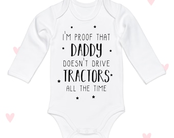Tractor Daddy Baby Grow: Farmer's Son/Daughter Long Sleeve Bodysuit