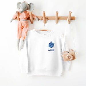 Planet Kids Sweatshirt Space Aliens Rocket UFO Personalised