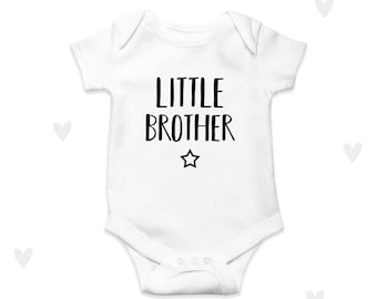 Little Brother Baby Grow Newborn Personalised Baby Boy