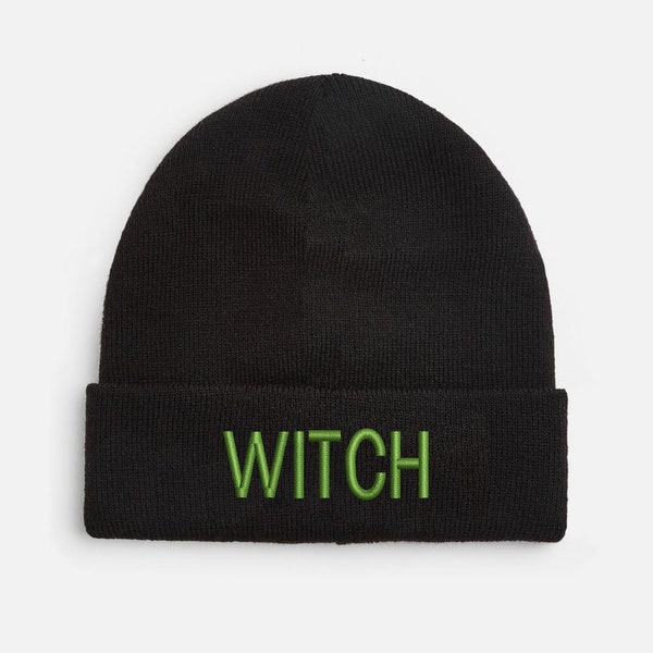 WITCH beanie Halloween cute funny gifts custom any font any colour