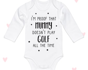 Body de bebé de mamá golfista: Divertido anuncio de bebé, mono unisex de algodón