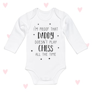 Chess Daddy Baby Grow Juego de mesa de manga larga Regalos para baby shower recién nacido