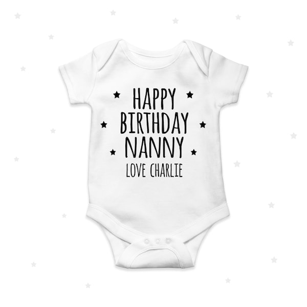 Happy Birthday Nanny Baby Grow Personalised Grandma Granny Nanna
