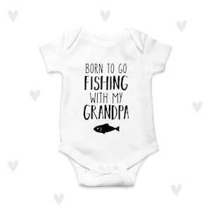 Fishing with Grandpa Baby Grow Personalised Grandad Fishing