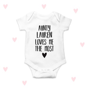 Aunty Loves Me Baby Bodysuit Personalised Newborn Gifts