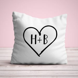 Couples Cushion, Love Heart Personalised Anniversary Gift, Gifts for Girlfriend Boyfriend