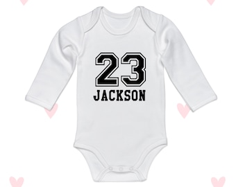 Sport Baby wachsen Langarmshirt Fußball Fußball Personalisiert