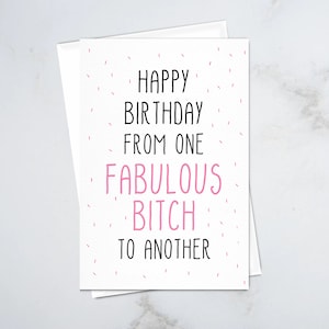 Joyeux anniversaire d'une chienne fabuleuse à un autre bffs meilleure carte d'amis mignon drôle