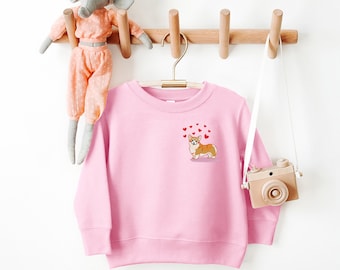Corgi Sweatshirt Kids Clothing Boys Girls Embroidered Birthday Gift