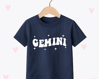 Gemini Kids T-shirt, Astrology Girls Boys Clothing, Birthday Gifts