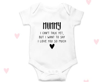 Mamma Jag älskar dig babygrow: Personlig present till nyfödd, 100 % bomull