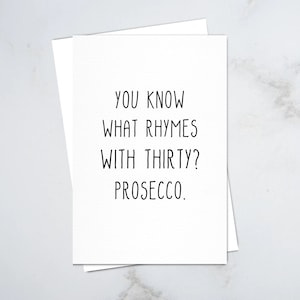 Quelles rimes avec votre âge Anniversaire 18, 21, 30, 40, 50 Vodka, Gin, Prosecco Carte d'anniversaire
