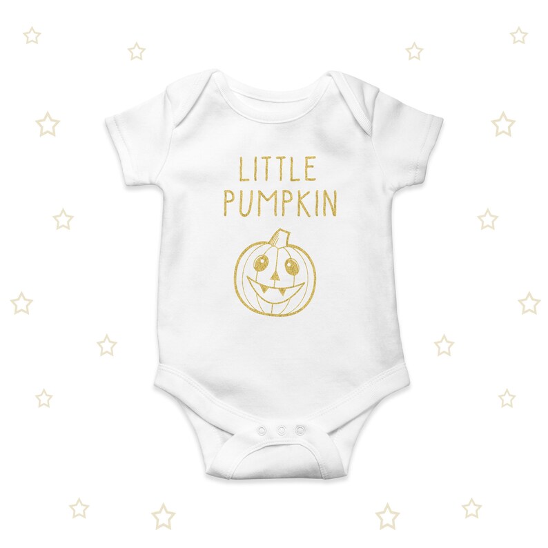 Little Pumpkin Glitter Babygrow Ethically Sourced Cotton