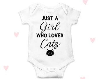 Cat Lover Baby Girl Bodysuit Cute Personalised Newborn Baby Shower Gifts