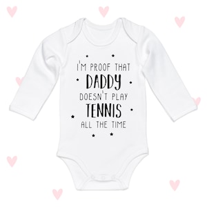 Tennis Daddy Baby Grow Cute Sports Mini Me Gifts Baby Shower Gifts Boys Girls
