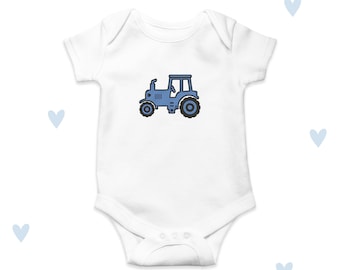 Tractor Baby Grow Personalised Unisex Farm Baby Clothing