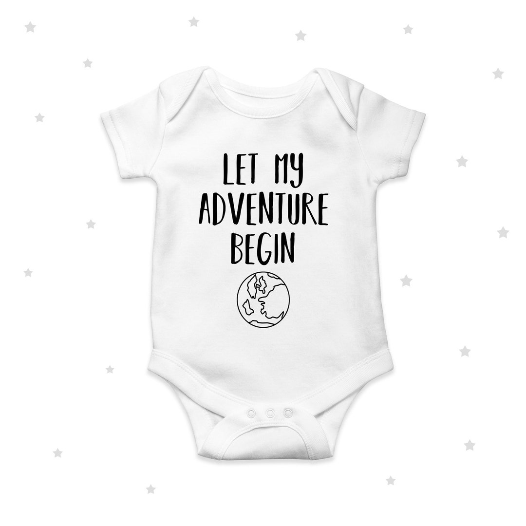 Adventure Baby Grow, Baby Announcement, Baby Shower, Personalised Baby