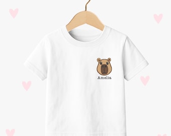 Capybara T-shirt: Embroidered Kids Personalized Clothing