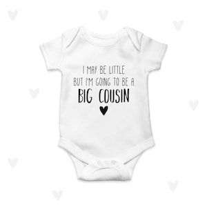 Big Cousin Baby Vest Bodysuit Personalised Cousin Babygrow Pregnancy Announcement image 1