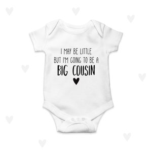 Big Cousin Baby Weste Body personalisierte Cousin Babygrow Schwangerschaftansage