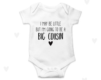 Big Cousin Baby Vest Body Personalizado Primo Babygrow Anuncio de Embarazo