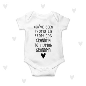 Dog Grandma Baby Grow Nanny Granny Personalised Baby Announcement