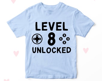 Level 8 Birthday T-shirt 8th Birthday Girl Boy Gifts Party Outfit