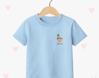 Duck Embroidered Kids T-shirt: Personalized Children's Tee