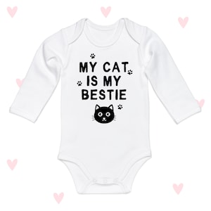 Cat Bestie Baby Grow: Long Sleeve Newborn Gift