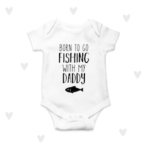 Fishing Baby Grow Personalised Daddy Grandad Newborn Gift