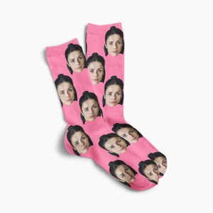 Custom Face Socks Gift! Personalised Mum Sister Auntie Girlfriend Wife Face! Any Face! Custom Printed Socks