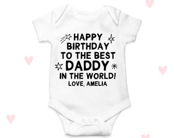 Tutina per neonato "Happy Birthday Daddy", vestito personalizzato per la festa del neonato, regali per papà